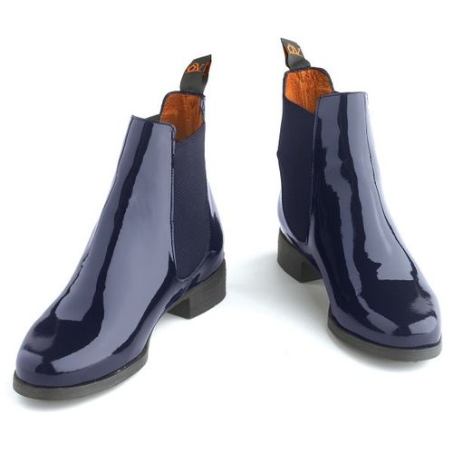 OVERSTOCK: Ovation Women's Finalist Elastic Side Patent Jod Boots - 9 - Blue
