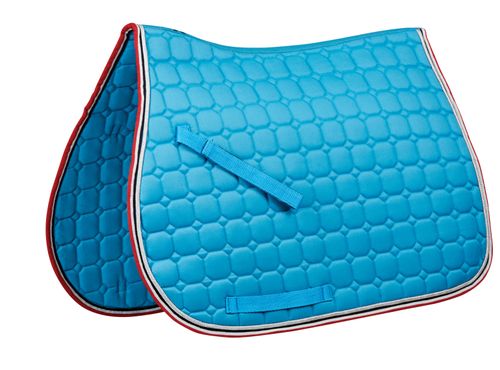 OVERSTOCK: Saxon Coordinate Quilted All Purpose Saddle Pad - Pony - Blue/Navy/Berry