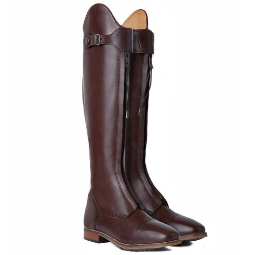 OVERSTOCK: B Vertigo Canopus Front Zip Tall Boots - 39 Regular - Dark Brown