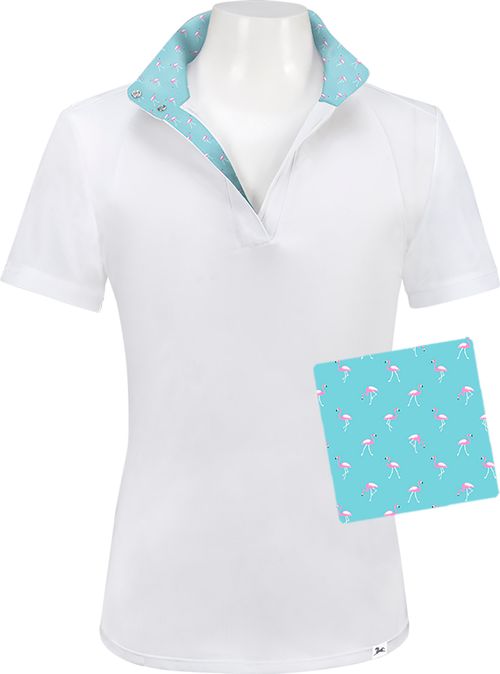 RJ Classics Kids' Sadie Jr 37.5 Short Sleeve Show Shirt - White/Flamingos
