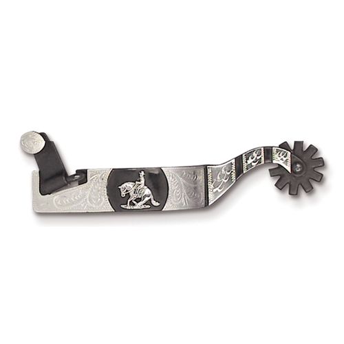Toklat 7/8" German Silver Trim Band Reining Spur - Black Satin