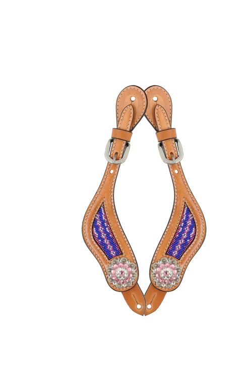 Western Rawhide Country Legend Crystals/Conchos Spur Strap - Golden