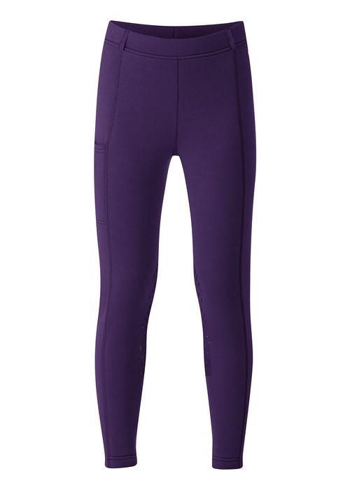 Kerrits Kids' Power Stretch Knee Patch Pocket Tights - Huckleberry