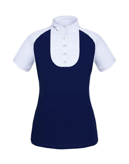Fair Play Women's Justine Short Sleeve Compeition Shirt - Navy/White