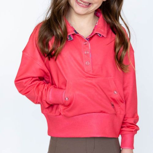 Romfh Kids' Cozy Crop Mock Long Sleeve Shirt - Cherry Pink