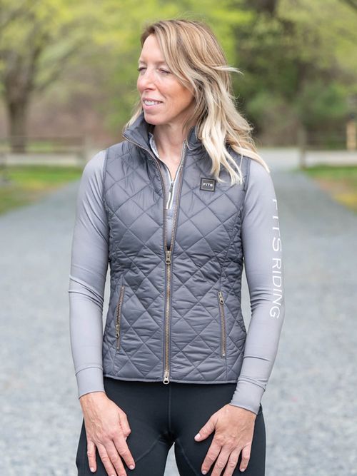 FITS Women's Ainsley Quilted Vest - Ash/Horseshoe