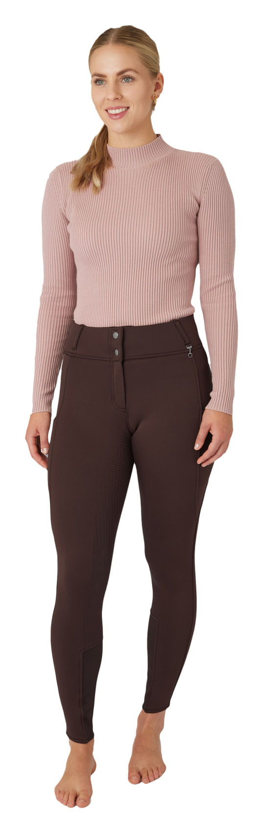 Horze Women's Mira Thermo Full Seat Breeches - Chocolate Martini