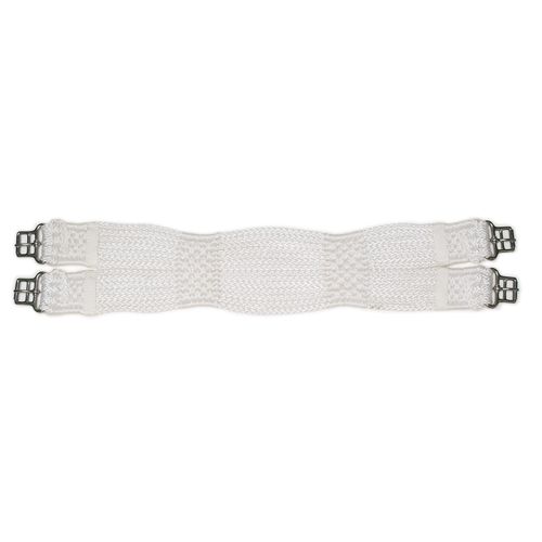 BARGAIN BARN: Ovation Trevira Braid 14-Cord Dressage Girth - 28in - White
