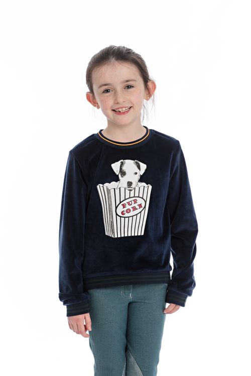 READY TO SHIP: Horseware Kids' Velvet Touch Crewneck - 9-10 years - Navy