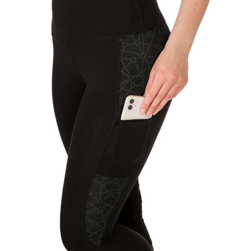 READY TO SHIP: Women's Knee Patch Riding Tights - Small - Reflective Black  - Tack Of The Day
