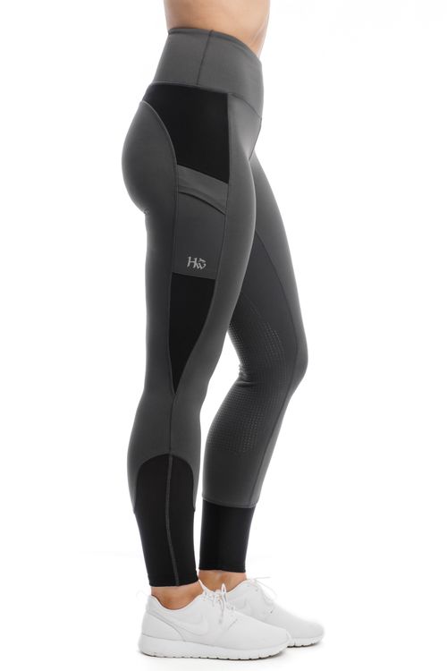 READY TO SHIP: Horseware Women's Silicon Grip Riding Tights - XX Large - Charcoal