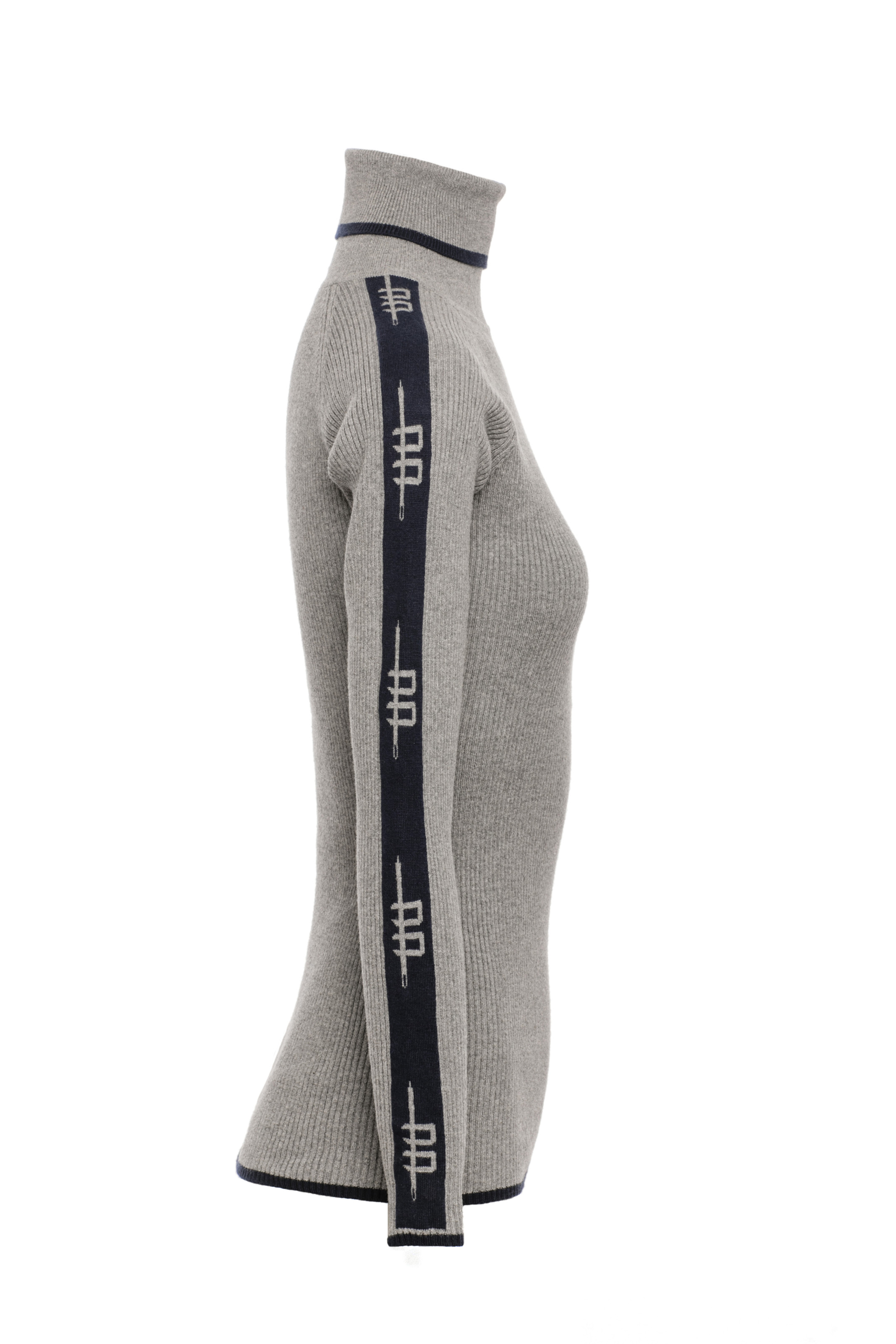 READY TO SHIP: Women's Ribbed Polo Neck Sweater - Large - Grey - Tack ...
