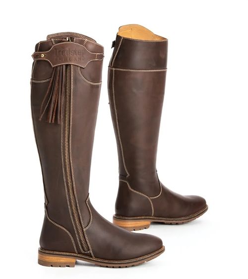 BARGAIN BARN: Tredstep Shannon Side Zip Country Boot - 37 Wide Regular - Mahogany
