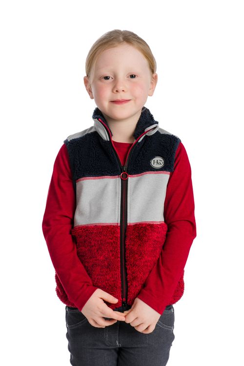 READY TO SHIP: Horseware Kids' Sherpa Vest - 9-10 years - Red/Grey/Navy
