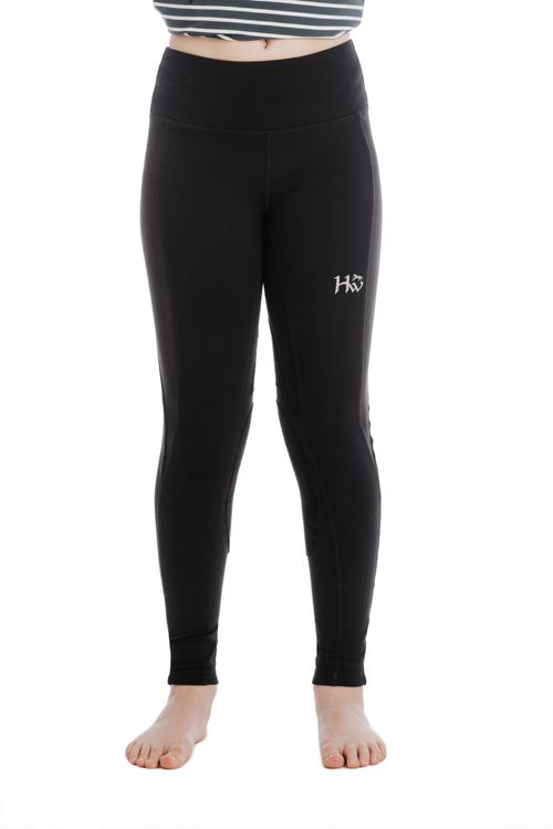 READY TO SHIP: Horseware Kids' Knee Patch Riding Tights - 11-12 years - Black
