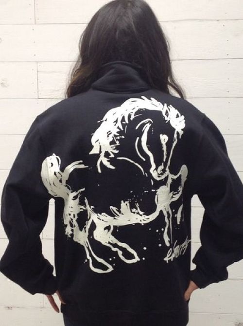 READY TO SHIP: Animals to Wear "Boss" 1/4 Zip Sweatshirt - Small - Black