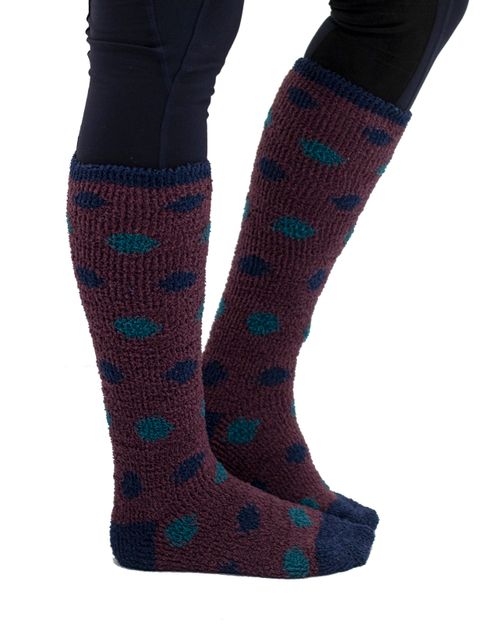READY TO SHIP: Horseware Softie Socks - 36 - Beetroot Spots