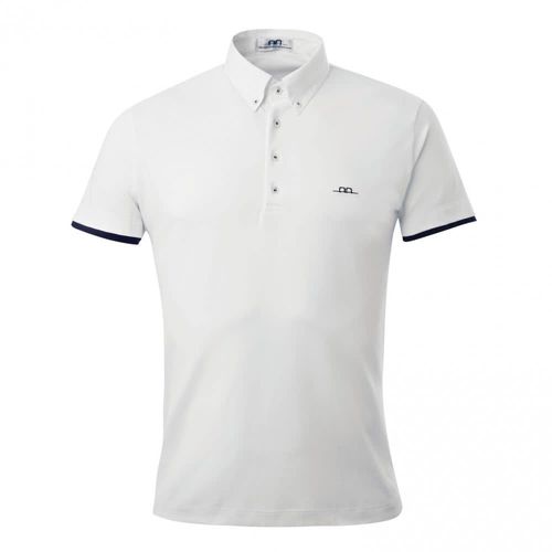 READY TO SHIP: Alessandro Albanese Men's Dubai Short Sleeve Polo Competition Shirt - Large - White