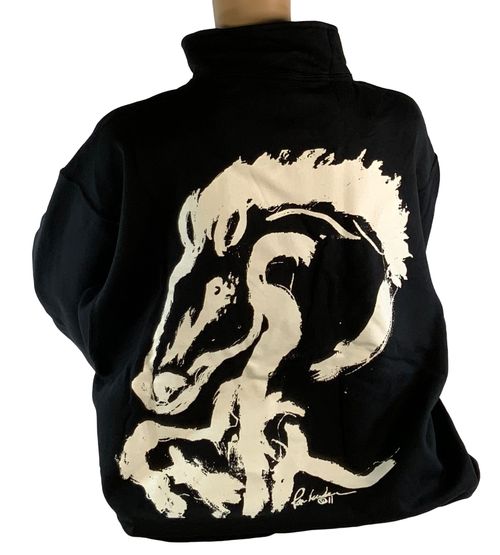 READY TO SHIP: Animals to Wear "Bolt" 1/4 Zip Sweatshirt - Large - Black