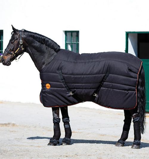 READY TO SHIP: Rambo Ionic Stable Blanket 200g - 78 - Black/Black/Orange