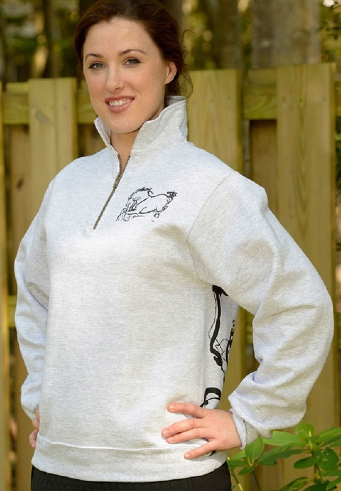 READY TO SHIP "Big Horse, No Rider" 1/4 Zip Sweatshirt X Large