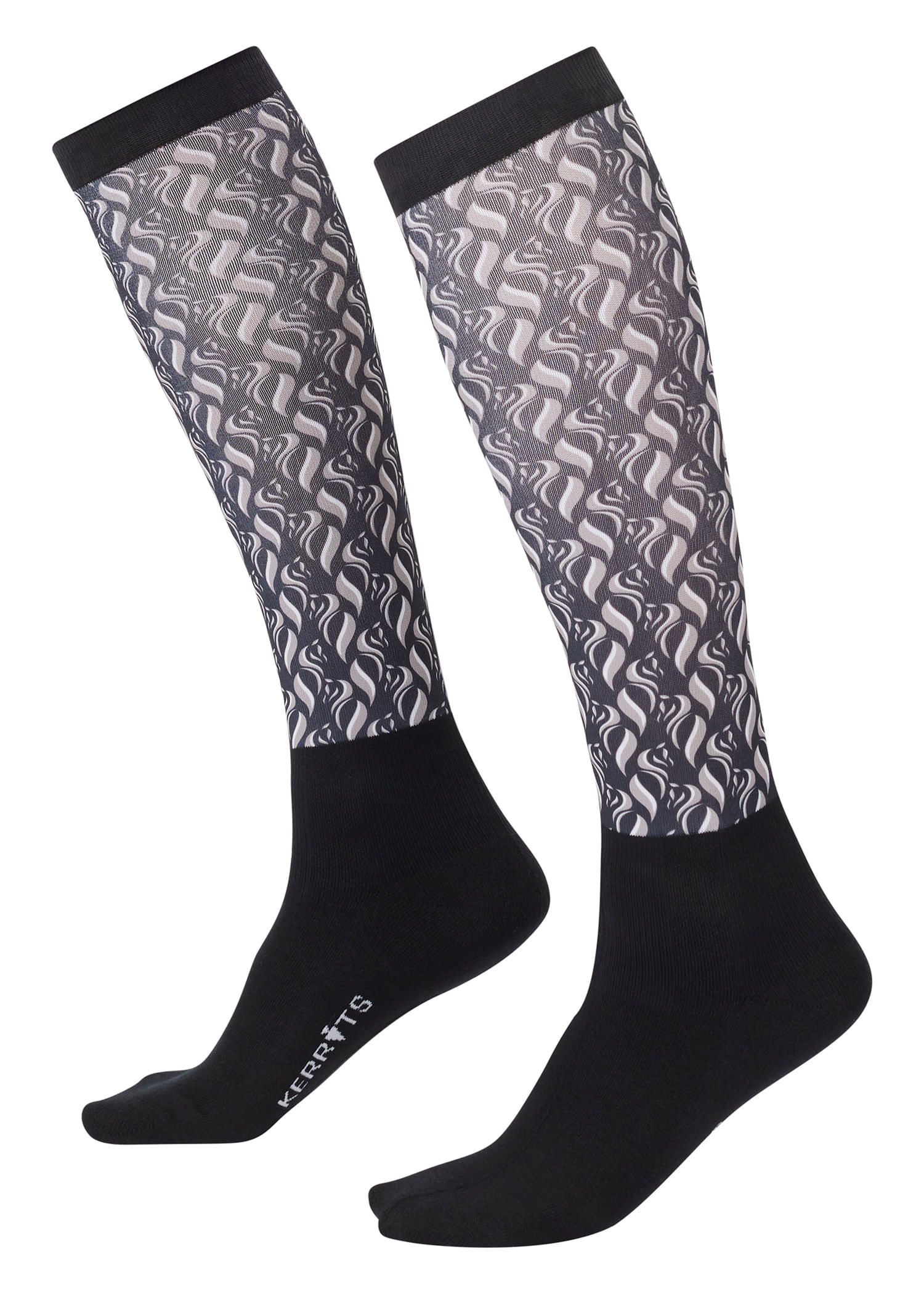 Kerrits Women's Dual Zone Boot Socks - Black Horsetails - Kerrits-30453 ...