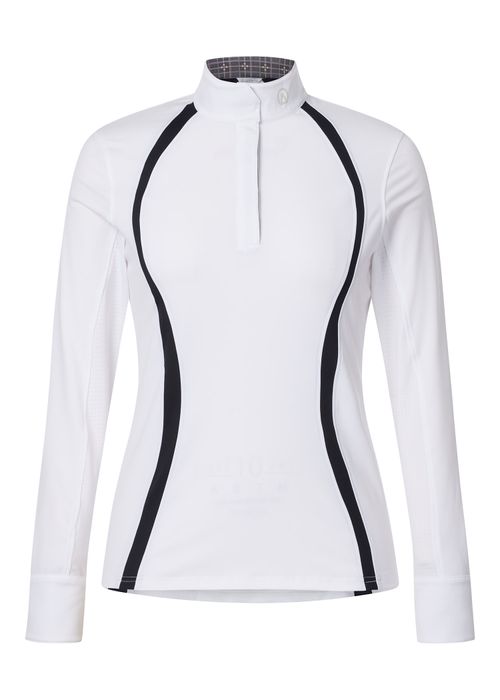 Kerrits Women's Affinity Long Sleeve Show Shirt - White/Glen Plaid