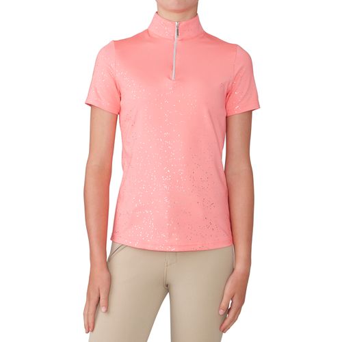 Ovation Kids' Elegance Glitter Dot Sport Shirt - Pink Lemonade Silver