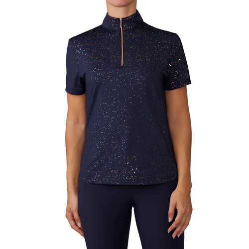 Ovation Women's Elegance Glitter Dot Sport Shirt - Navy Rose