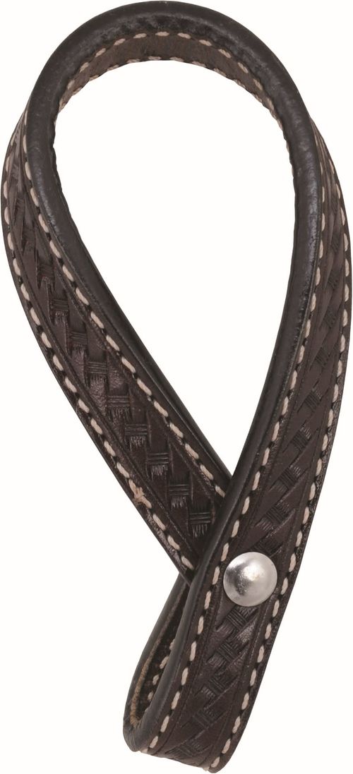 Western Rawhide Beads Basket Weave Tie Down Holder - Dark Brown