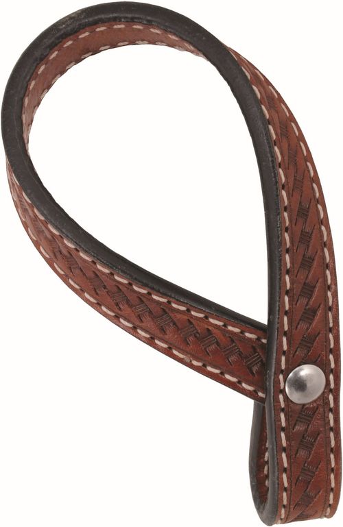 Western Rawhide Beads Basket Weave Tie Down Holder - Chestnut