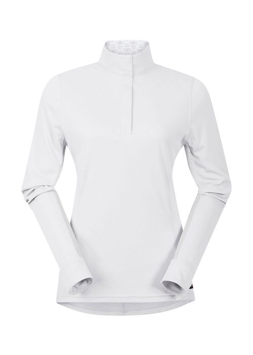 Kerrits Women's Encore Long Sleeve Show Shirt - White/Bit Of Luck