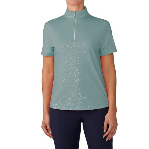 Ovation Women's Elegance Glitter Dot Sport Shirt - Jade Silver