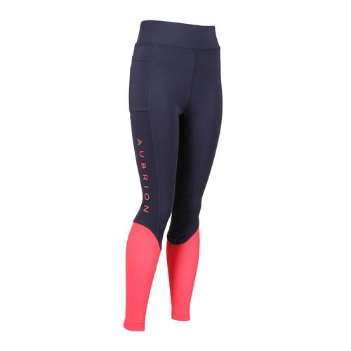 Shires Aubrion Kids' Rhythm Mesh Riding Tights - Navy