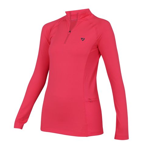 Shires Aubrion Women's Revive Long Sleeve Base Layer Sun Shirt - Coral