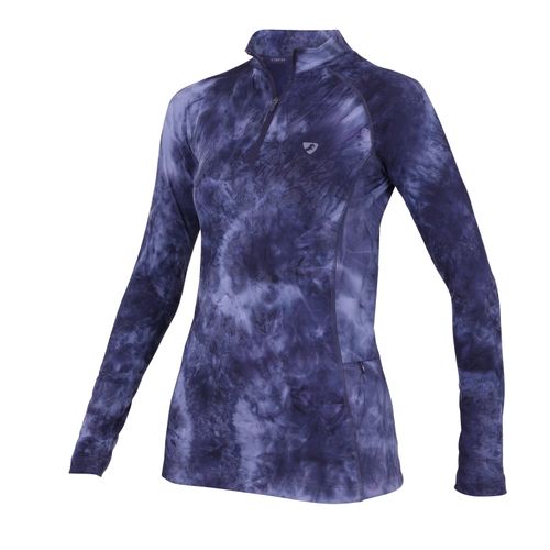 Shires Aubrion Women's Revive Long Sleeve Base Layer Sun Shirt - Navy Tie Dye