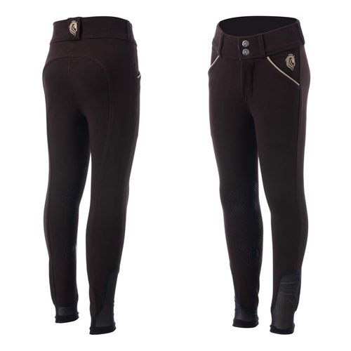 Equinavia Kids' Greta Silicone Knee Patch Breeches - Coffee Brown