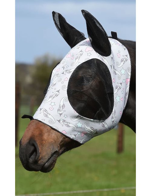 Weatherbeeta Stretch Bug Eye Saver w/Ears - Sea Unicorn Print