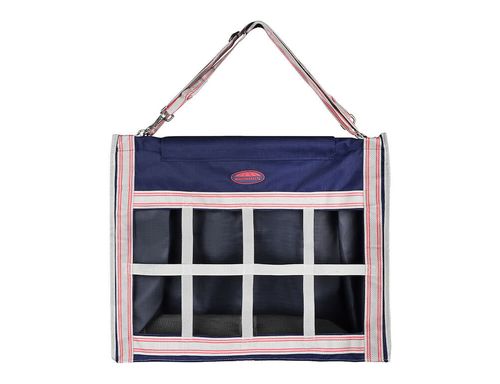 Weatherbeeta Slow Feeder Hay Bag - Navy/Silver/Red