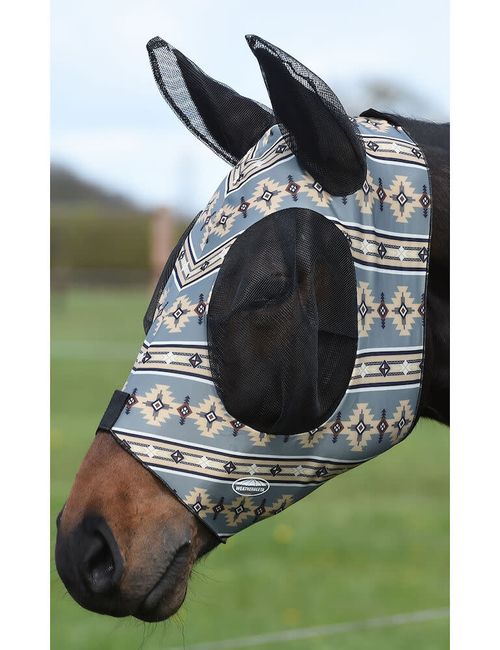 Weatherbeeta Stretch Bug Eye Saver w/Ears - Grey Navajo Print