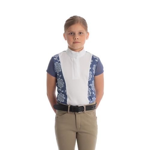 Equinavia Kids' Charlotte Short Sleeve Show Shirt - Dusty Blue