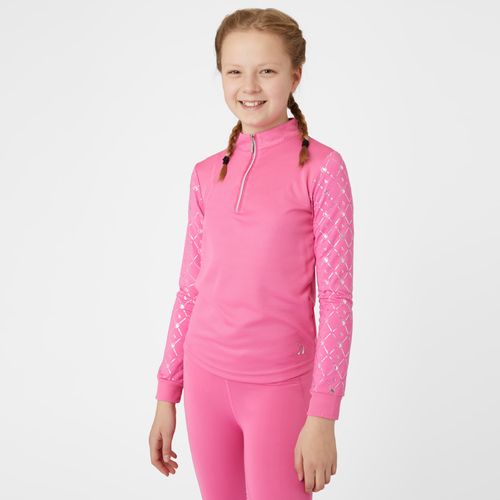 Horze Kids' Fia Long Sleeved Shirt - Azalea Pink