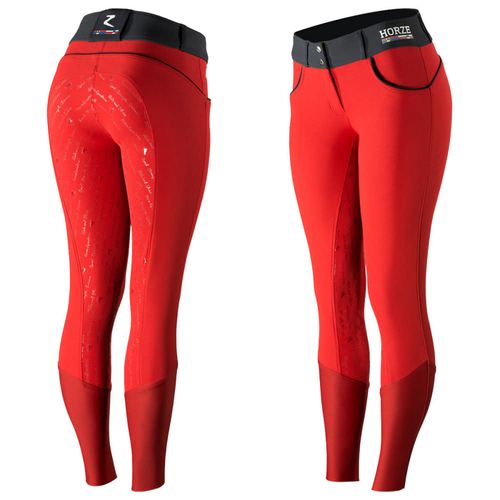 Horze Women's Nordic Performance Full Seat Breeches - Red