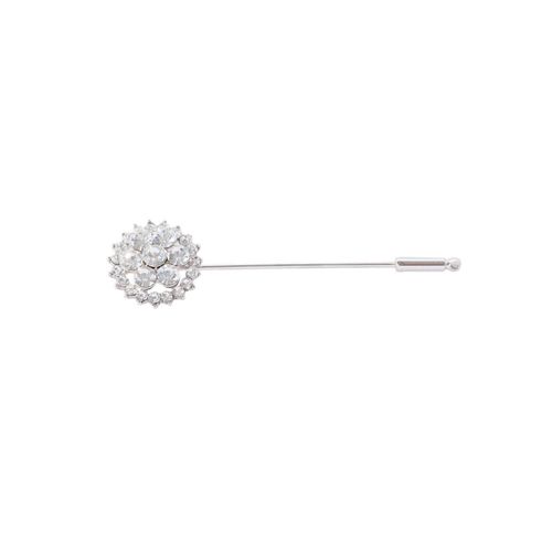 Horze Flower Crystal Silver Stock Pin - Silver