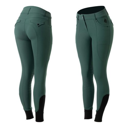 Equinavia Women's Annika Womens Silicone Knee Patch Breeches - Hunter Green