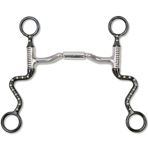 Myler Black Steel Seven Shank Mullen Forward Tilt Low Port MB 36