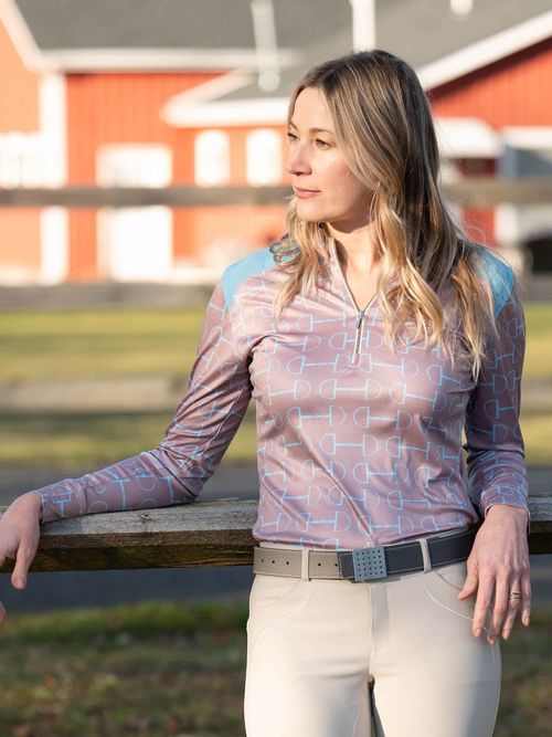 FITS Women's Kinetic Long Sleeve Sun Shirt - Blue Bit