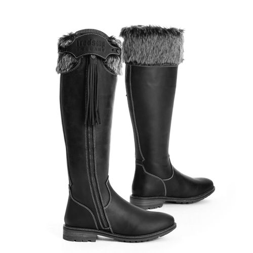 READY TO SHIP: Tredstep Women's Shannon Fur H2O Country Boot - 37 Wide Regular - Black