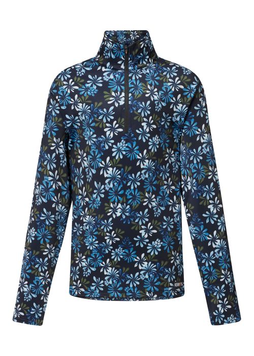 Kerrits Kids' On Course Quarter Zip Fleece Tech Top - Night Sky Autumn Bouquet