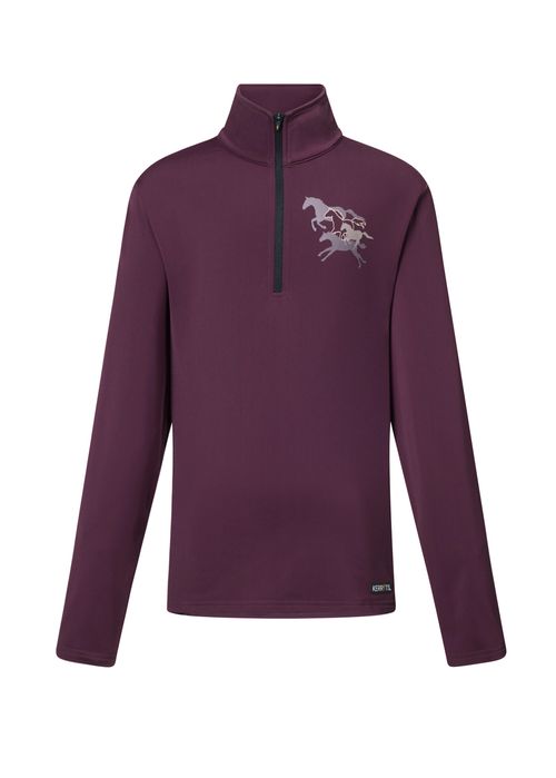 Kerrits Kids' In Stride Quarter Zip Fleece Tech Top - Vineyard